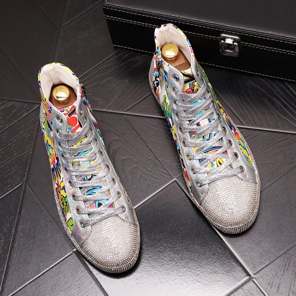 Men Shoes High Tops Sneakers Hip-hop Graffiti